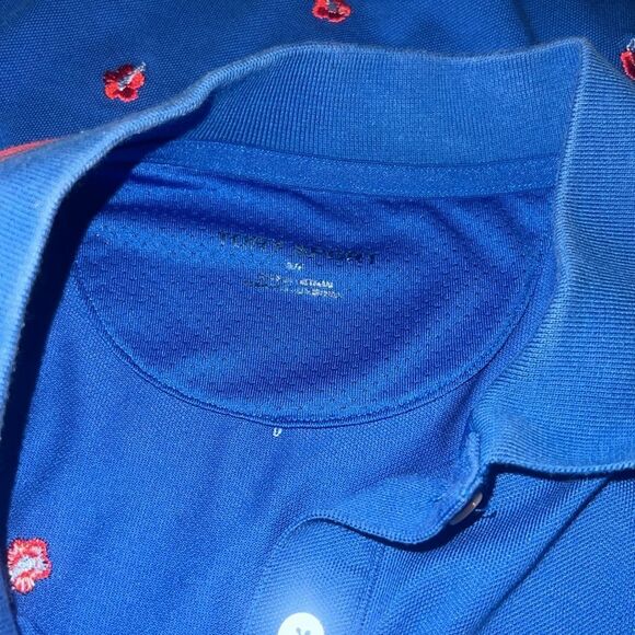 🍒 TORY BURCH Tory Sport Embroidered Floral Polo Collar Shirt Top Size Medium - Picture 8 of 9
